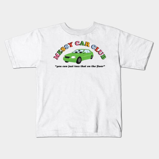 Messy Car Club Kids T-Shirt by Moon Ink Design